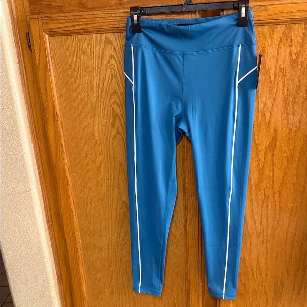 Ideology Teal Leggings with White Trim